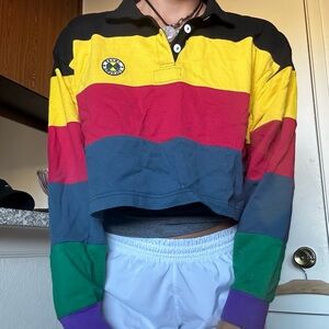 Cross Colors cropped long sleeve polo